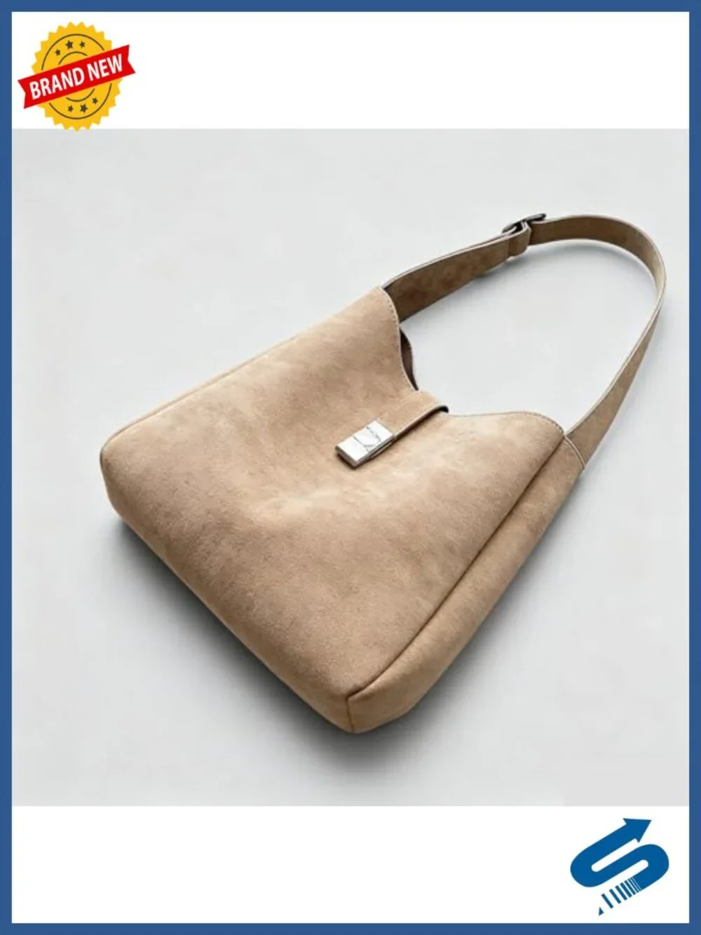 Vintage Faux Suede Slouchy Hobo Bag with Adjustable Strap, Minimalist Shoulder